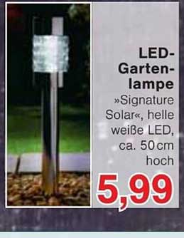 LED-Gartenlampe »Signature Solar«, helle weiße LED, ca. 50 cm hoch