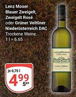 Lenz Moser Blauer Zweigelt, Zweigelt Rosé oder Grüner Veltliner Niederösterreich DAC, 0,75 l