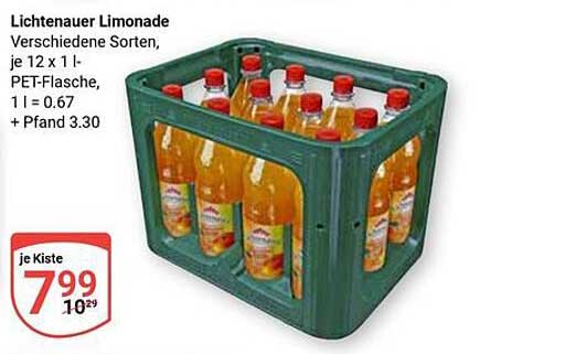 Lichtenauer Limonade Verschiedene Sorten, je 12 x 1-l-PET-Flasche