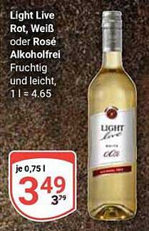 Light Live Rot, Weiß oder Rosé Alkoholfrei Fruchtig und leicht