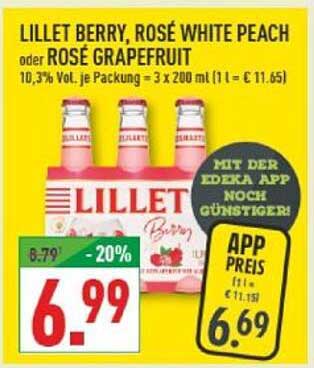 LILLET BERRY, ROSÉ WHITE PEACH oder ROSÉ GRAPEFRUIT - 10,3% Vol. je Packung