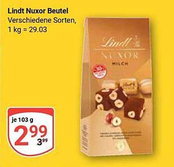 Lindt Nuxor Beutel - Verschiedene Sorten