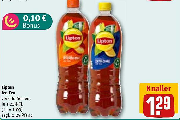 Lipton Ice Tea 1,25L – Pfirsich und Zitrone zum Schnäppchenpreis