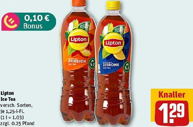 Lipton Ice Tea, verschiedene Sorten, 1,25-Liter-Flasche