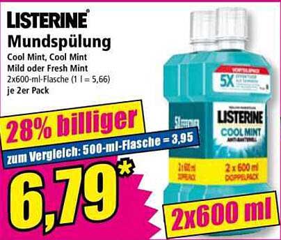 LISTERINE® Mundspülung Cool Mint, 2x600 ml