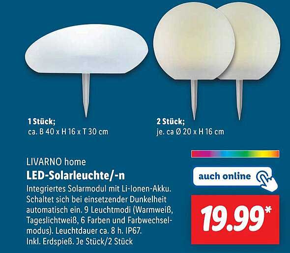 LIVARNO home LED-Solarleuchte/-n