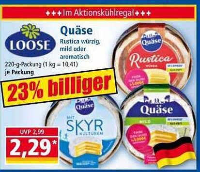 LOOSE Quäse Rustica würzig, mild oder aromatisch 220-g-Packung