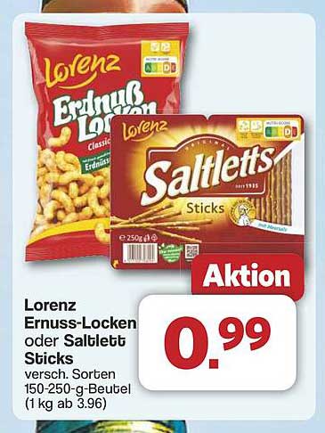 Lorenz Erdnuss-Locken oder Saltletts Sticks – Angebot der Woche!