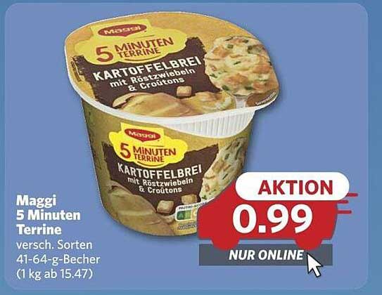 Maggi 5 Minuten Terrine Kartoffelbrei mit Röstzwiebeln & Croutons