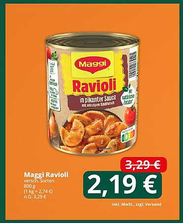 Maggi Ravioli in pikantem Sauce, 800 g