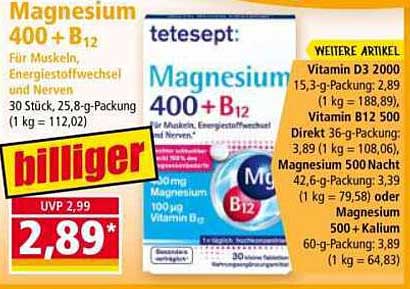 Magnesium 400 + B12 - 30 Stück