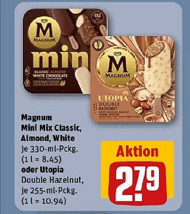Magnum Mini Mix Classic, Almond, White oder Utopia Double Hazelnut