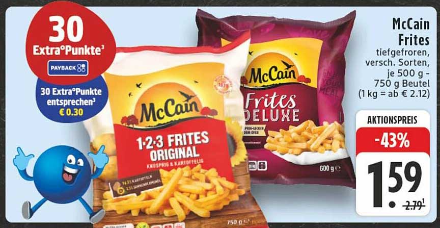 McCain Frites - tiefgefroren, verschiedene Sorten, je 500 g - 750 g Beutel