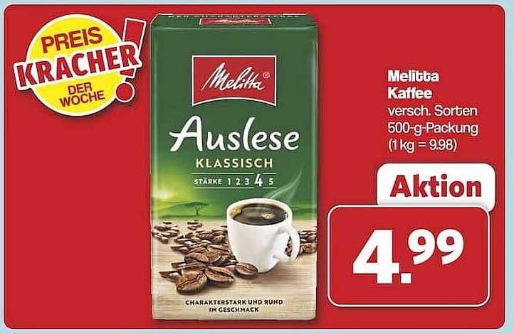 Melitta Auslese Kaffee 500-g-Packung