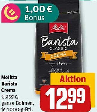 Melitta Barista Crema Classic, ganze Bohnen, je 1000-g-Btl.