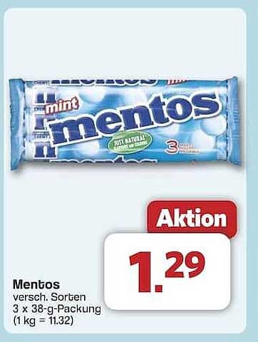 Mentos Mint 3 x 38 g-Packung