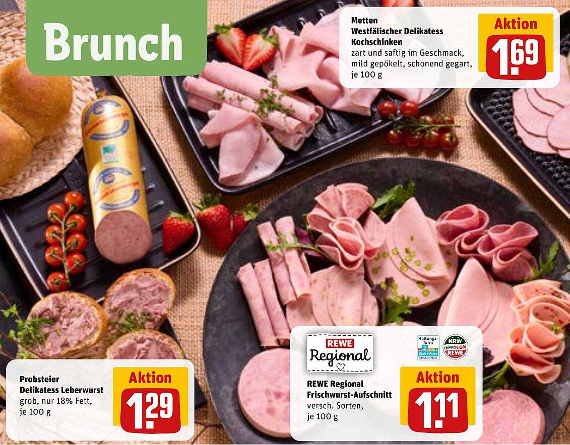 Metten Westfälischer Delikatess Kochschinken, 100 g für 1,69 €