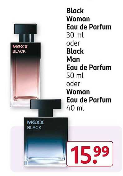 MEXX Black Woman Eau de Parfum 30 ml oder MEXX Black Man Eau de Parfum 50 ml oder Woman Eau de Parfum 40 ml