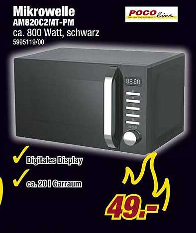 Mikrowelle AM820C2MT-PM ca. 800 Watt, schwarz
