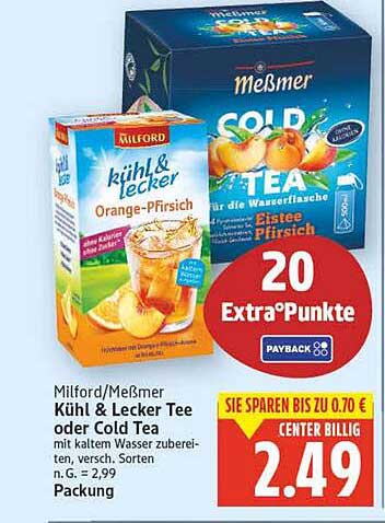 Milford/Kühl & Lecker Tee oder Cold Tea - Orange-Pfirsich