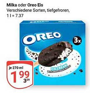 Milka oder Oreo Eis - Verschiedene Sorten, tiefgefroren, 1 l = 7,37