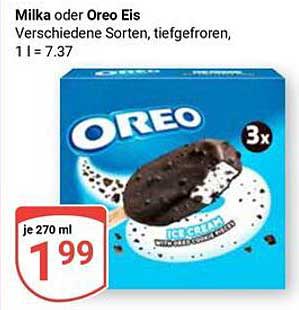 Milka oder Oreo Eis - verschiedene Sorten, tiefgefroren