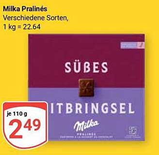 Milka Pralinés - Verschiedene Sorten