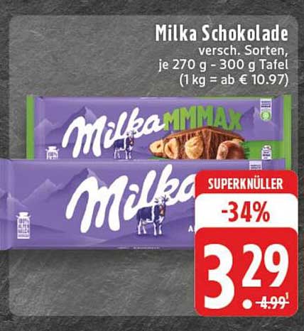 Milka Schokolade - verschiedene Sorten, 270 g - 300 g Tafel
