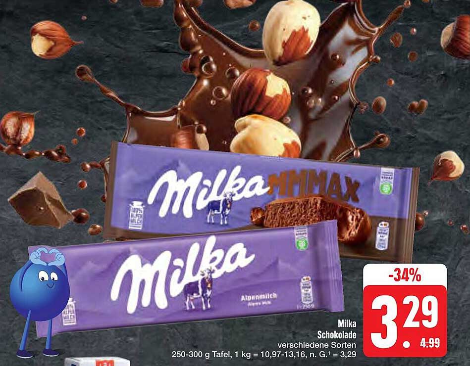 Milka Schokolade verschiedene Sorten