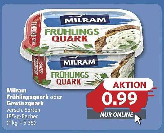Milram Frühlingsquark oder Gewürzquark – Verschiedene Sorten im Angebot