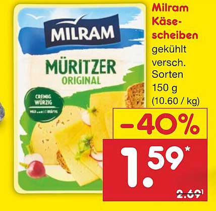 Milram Käse-scheiben MÜRITZER ORIGINAL 150 g