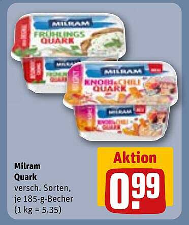 Milram Quark, verschiedene Sorten, 185-g-Becher