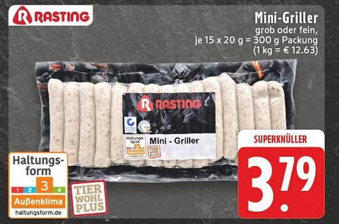 Mini-Griller grob oder fein 300 g Packung