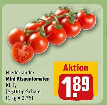 Mini Rispetomaten Kl. I, je 500-g-Schale