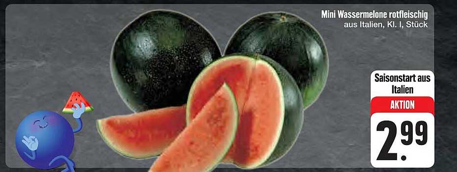 Mini Wassermelone rotfleischig aus Italien, KL I, Stück