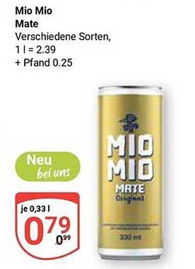Mio Mio Mate, verschiedene Sorten, 330 ml