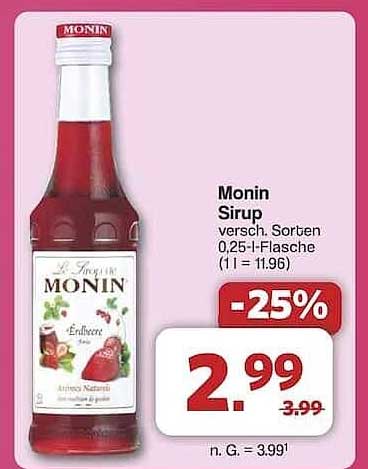 Monin Sirup - Erdbeere 0,25-l-Flasche