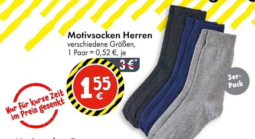 Motivsocken Herren - 3er-Pack für nur 1,55 €