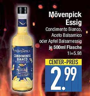 Mövenpick Essig - Condimento Bianco, Aceto Balsamico oder Apfel Balsamessig je 500ml Flasche