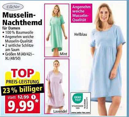 Musselin-Nachthemd für Damen