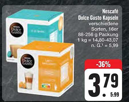 Nescafé Dolce Gusto Kapseln verschiedene Sorten, 16er Packung