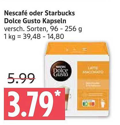Nescafé oder Starbucks Dolce Gusto Kapseln