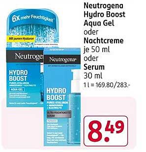 Neutrogena Hydro Boost Aqua Gel oder Nachtcreme je 50 ml oder Serum 30 ml