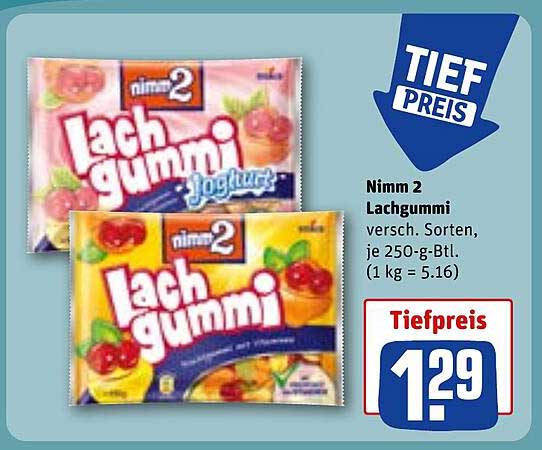 Nimm 2 Lachgummi 250 g - Verschiedene Sorten