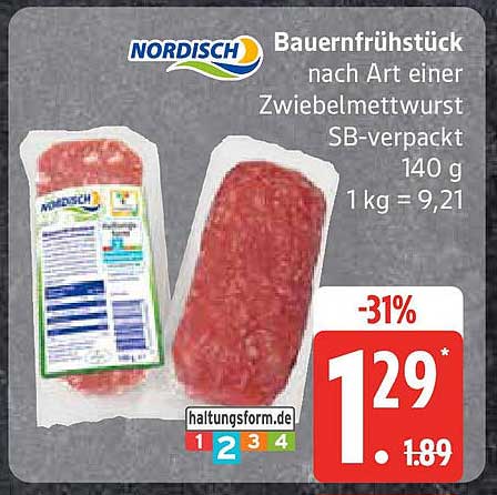 Nordisch Bauernfrühstück nach Art einer Zwiebelmettwurst SB-verpackt 140 g