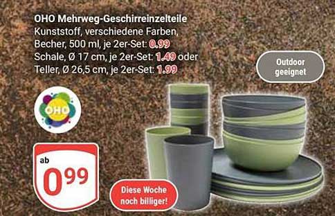 OHO Mehrweg-Geschirrset – Vielfältige Farben und Formen für jeden Anlass