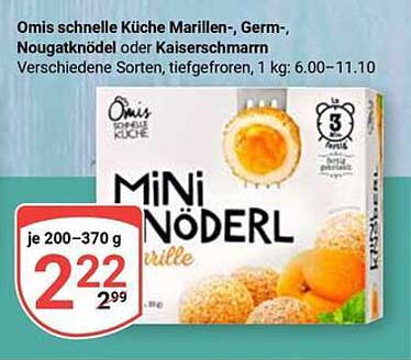 Omis schnelle Küche Mini-Nöderl – Marillen-, Germ-, Nougatknödel oder Kaiserschmarrn