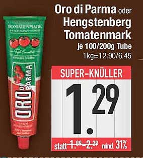 Oro di Parma oder Hengstenberg Tomatenmark je 100/200g Tube