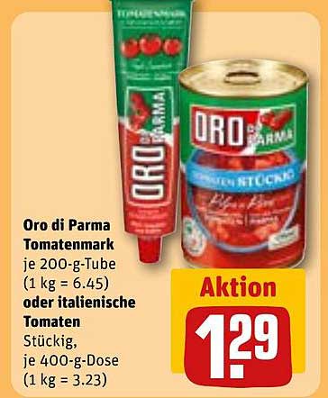 Oro di Parma Tomatenmark 200-g-Tube oder italienische Tomaten 400-g-Dose