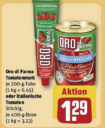 Oro di Parma Tomatenmark und italienische Tomatenstückig